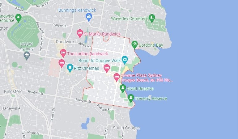 Coogee map area